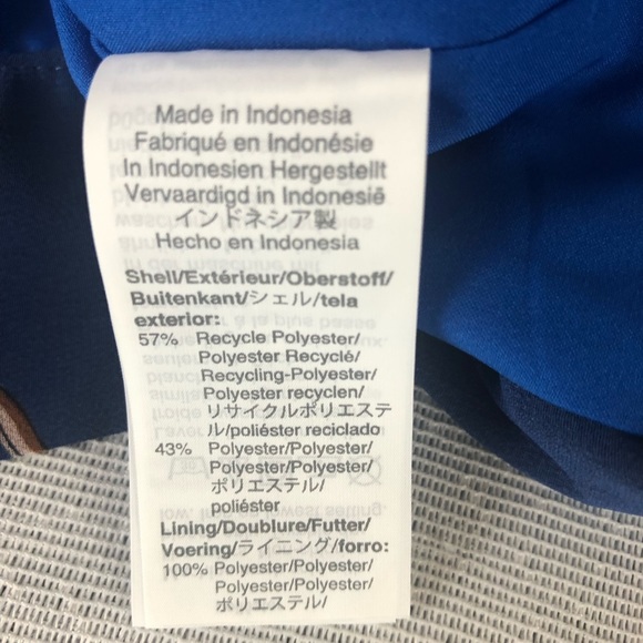 SHIRT - Women's Madewell blue mock wrap blouse with red and pink floral print. - Picture 12 of 16